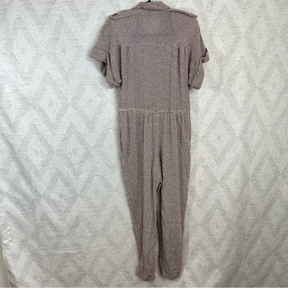 Vintage brown and white tweed jumpsuit with shoulder pads - Picture 4 of 7